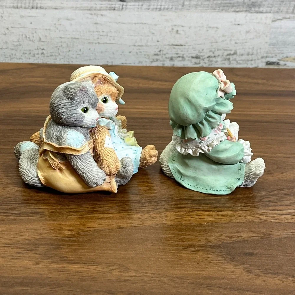 Vintage Calico‎ Kittens figurines 1993 Friendship Lot of Two